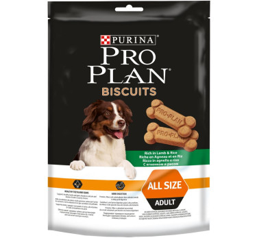 ПРО ПЛАН Лакомство для собак Purina Pro Plan Biscuits с ягненком и рисом, пакет, 400 г