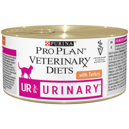 ПРО ПЛАН Консервированный корм Pro Plan Veterinary v Diets UR Mousse корм для кошек при болезнях нижних отделов мочевыводящих путей c индейкой, Консервы, 195 г