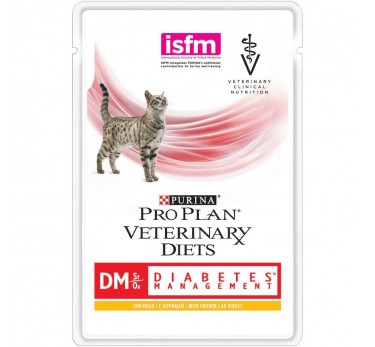 ПРО ПЛАН Влажный корм Purina Pro Plan Veterinary Diets DM корм для кошек при диабете с курицей, пауч, 85 г