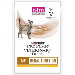 ПРО ПЛАН Влажный корм Purina Pro Plan Veterinary diets NF корм для кошек при патологии почек, с курицей, пауч, 85 г