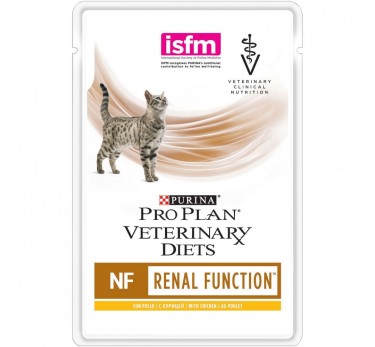ПРО ПЛАН Влажный корм Purina Pro Plan Veterinary diets NF корм для кошек при патологии почек, с курицей, пауч, 85 г