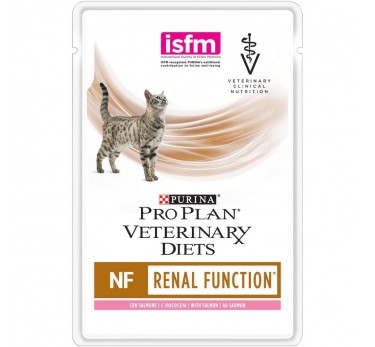 ПРО ПЛАН Влажный корм Purina Pro Plan Veterinary diets NF корм для кошек при патологии почек, с лососем, пауч, 85 г