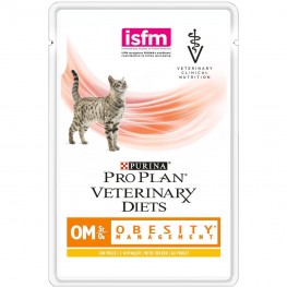 ПРО ПЛАН Влажный корм Purina Pro Plan Veterinary diets OM, корм для кошек при ожирении, курица, пауч, 85 г