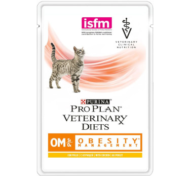 ПРО ПЛАН Влажный корм Purina Pro Plan Veterinary diets OM, корм для кошек при ожирении, курица, пауч, 85 г