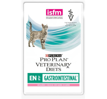 ПРО ПЛАН Влажный корм Purina Pro Plan Veterinary Diets EN для кошек при расстройствах пищеварения, с лососем, пауч, 85 г