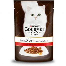 Влажный корм для кошек Purina Gourmet A la Carte, говядина à la Jardiniere, морковь, томаты и цуккини, пауч, 85 г