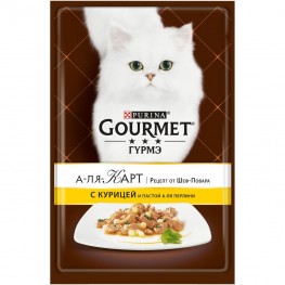 Влажный корм для кошек Purina Gourmet A la Carte, курица и паста à la Perline, шпинат, пауч, 85 г