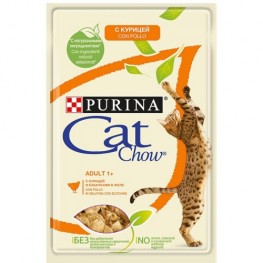 Влажный корм для кошек Cat Chow Adult Курица с кабачками в желе, 85 г