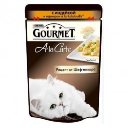 Влажный корм для кошек Purina Gourmet A la Carte, индейка с овощами, пауч, 85 г