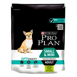 ПРО ПЛАН Сухой корм Purina Pro Plan для взрослых собак мелких и карликовых пород с чувствительным пищеварением, ягнёнок с рисом, пакет, 700 г