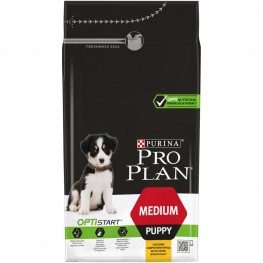 ПРО ПЛАН Сухой корм Purina Pro Plan для щенков средних пород, курица с рисом, пакет, 1,5 кг