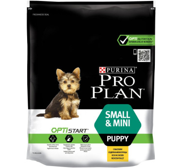 ПРО ПЛАН Сухой корм Purina Pro Plan для щенков мелких и карликовых пород, курица с рисом, пакет, 700 г
