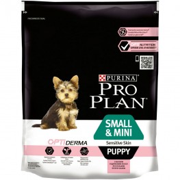 ПРО ПЛАН Сухой корм Purina Pro Plan для щенков мелких и карликовых пород с чувствительной кожей, лосось с рисом, пакет, 700 г
