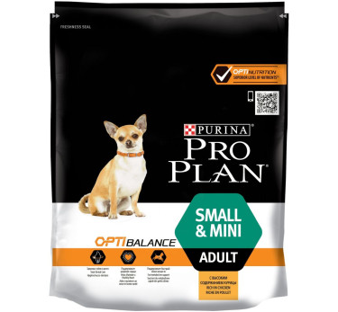 ПРО ПЛАН Сухой корм Purina Pro Plan для взрослых собак мелких и карликовых пород, курица с рисом, пакет, 700 г