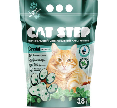 Наполнитель впитывающий силикагелевый CAT STEP Crystal Fresh Mint 3,8 л