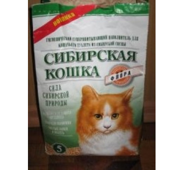 СИБИРСКАЯ КОШКА наполнитель древесный "ФЛОРА"