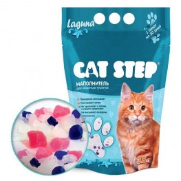 Наполнитель д/кош туалета"Cat Step" Лагуна 3,8л (силикагель)