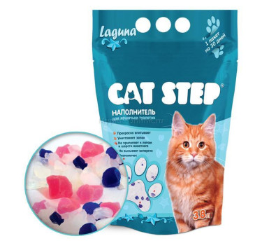 Наполнитель д/кош туалета"Cat Step" Лагуна 3,8л (силикагель)