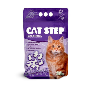 Наполнитель д/кош туалета "Cat Step" Лаванда 3,8л ( 1,81кг)(силикагель)